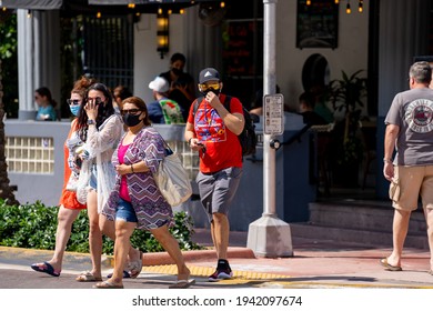 MIAMI BEACH, FL, USA - MARCH 20, 2021: Spring Break Miami FL 2021