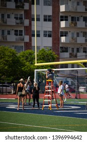 MIAMI BEACH, FL, USA - MAY 11, 2019: Stock Photo BTS Photoshoot In Progress Behind The Scenes