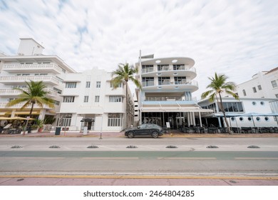 Miami Beach FL USA. Photo of Ocean Drive with all logos removed 2024 - Powered by Shutterstock