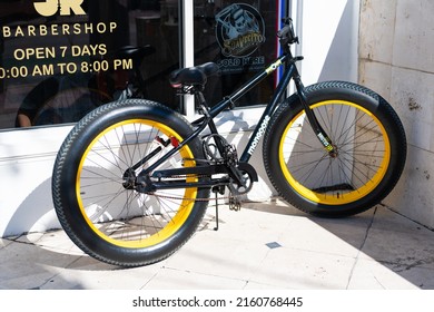 Miami Beach, Florida USA - April 13, 2021: Mongoose Brutus Bicycle, Side View. Beach Cruiser