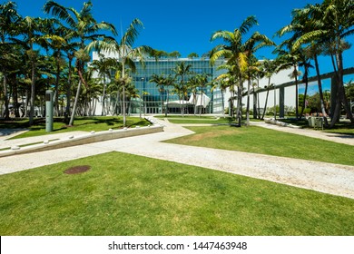 Miami Beach, Florida USA - May 21, 2017: Exterior View Of The Popular New World Center, A Reknowned Orchestral Academy And Symphony And Concert Hall.