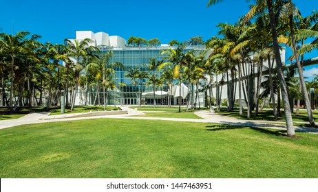 Miami Beach, Florida USA - May 21, 2017: Exterior View Of The Popular New World Center, A Reknowned Orchestral Academy And Symphony And Concert Hall.