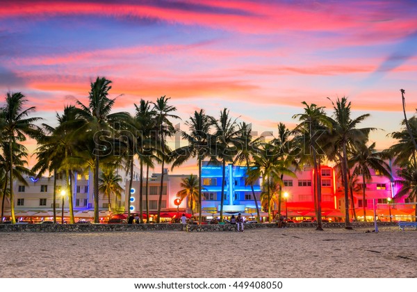 Miami Beach Florida Ee Uu En Ocean Foto De Stock Editar