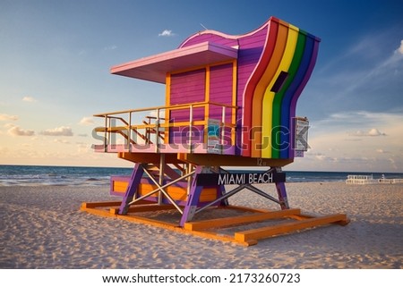 Miami Beach Lifeguard Hut at 12th Street. Miami, Florida