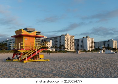 Miami Beach Lifeguard Station. Summer Vacation And Holidays