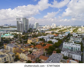 Miami Beach Neighborhood With Beautiful Skies