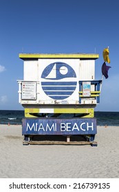 Miami Beach Sign On Lifeguard Hut