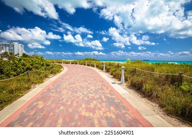 Miami Beach South beach scenic ocean walkway view, Florida state, United States of America - Powered by Shutterstock