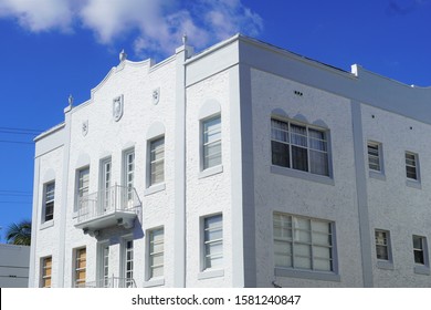 Miami Beach, USA - December 6th, 2019: 1920's Mediterranean Revival Architecture, One Of The 4 Architectural Styles Of South Beach