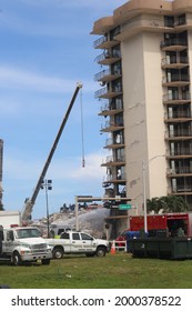 Miami Building Collapse. Surfside, Florida, USA. June 29, 2021. 