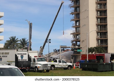 Miami Building Collapse. Surfside, Florida, USA. June 29, 2021. 