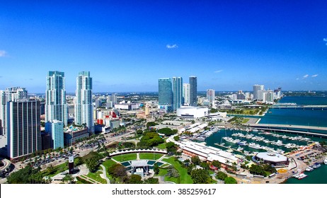 Miami Buildings, Florida. Aerial View.