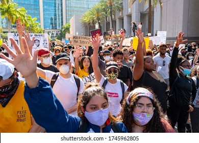 Miami Downtown, FL, USA - MAY 31, 2020: Miami Protests. I Cant Breath Campaign. Protesters Took To The Streets In Cities Across The US