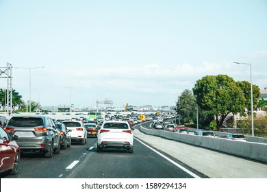 Miami Expressway Rush Hour Traffic 