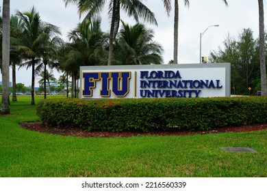 MIAMI, FL -20 MAY 2022- View Of The Biscayne Bay Campus Of Florida International University, Part Of The Florida State University System.