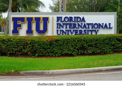 MIAMI, FL -20 MAY 2022- View Of The Biscayne Bay Campus Of Florida International University, Part Of The Florida State University System.