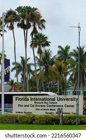 MIAMI, FL -20 MAY 2022- View Of The Biscayne Bay Campus Of Florida International University, Part Of The Florida State University System.