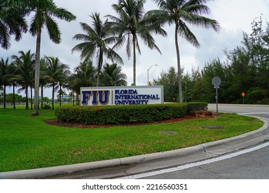 MIAMI, FL -20 MAY 2022- View Of The Biscayne Bay Campus Of Florida International University, Part Of The Florida State University System.