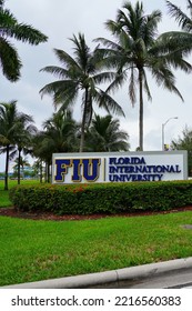 MIAMI, FL -20 MAY 2022- View Of The Biscayne Bay Campus Of Florida International University, Part Of The Florida State University System.