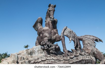 Miami, FL - October 10th, 2017: Gulfstream Park Pegasus Horse Monument