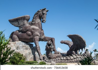 Miami, FL - October 10th, 2017: Gulfstream Park Pegasus Horse Monument