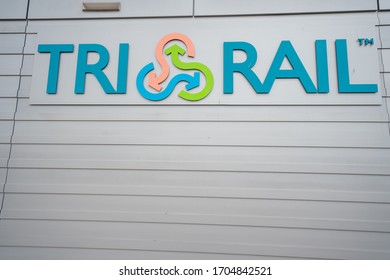 MIAMI, FL, USA - APRIL 14, 2020: Tri Rail Train Station Miami International Airport Central