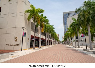 MIAMI, FL, USA - APRIL 14, 2020: Miami Dade Community College Campus At Downtown Miami FL USA