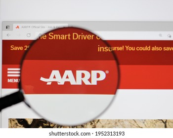 Miami, FL, USA: April 2021: AARP Is The Nation's Largest Nonprofit, Nonpartisan Organization With Membership  Benefits Focusing On Issues Affecting Those Over The Age Of Fifty. Middle Class Security.