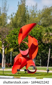 MIAMI, FL, USA - APRIL 4, 2020: Public Art At FIU Florida International University Argosy By Alexander Liberman