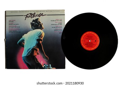 Miami, Fl, USA: August 2021: Footloose Original Soundtrack Of The Paramount Motion Picture Footloose. Music Album On Vinyl Record LP Disc. Album Cover