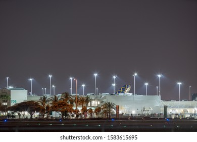 MIAMI, FL, USA - DECEMBER 5, 2019: Night Photo Cargo Area Miami International Airport