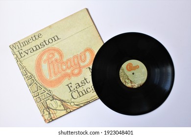 Miami, Fl, USA: Feb 20, 2021: Rock Band, Chicago Music Album On Vinyl Record LP Disc. Titled: Chicago XI Album Cover