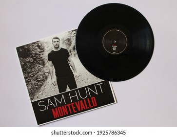 Miami, Fl, USA: Feb 27, 2021: Country And RB Artist, Sam Hunt Music Album On Vinyl Record LP Disc. Titled: Montevallo 