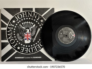 Miami, Fl, USA - January 31, 2021:  Punk Rock Band, The Ramones, Music Album On Vinyl Record LP Disc. 