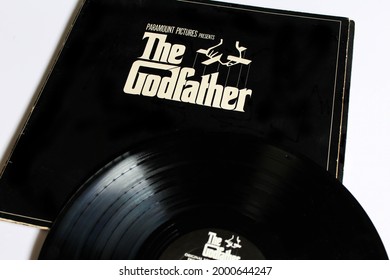 Miami, FL, USA; July 2021: The Godfather Movie Soundtrack Music Album On Vinyl Record LP Disc. Film Album Cover