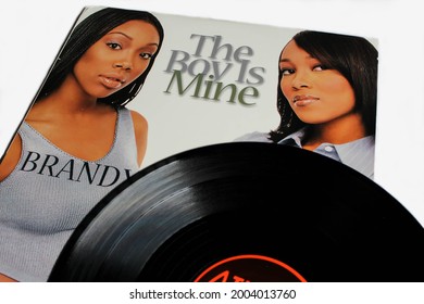 Miami, FL, USA: July 2021: Hip-hop And RnB Artists, Brandy And Monica Single Music Album On Vinyl Record LP Disc. Titled: The Boy Is Mine Album Cover