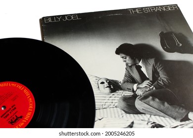 Miami, FL, USA: July 2021: Pop Rock And Soft Rock Artist, Billy Joel Music Album On Vinyl Record LP Disc. Titled: The Stranger Album Cover