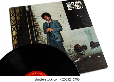 Miami, FL, USA: July 2021: Pop Rock And Soft Rock Artist, Billy Joel Music Album On Vinyl Record LP Disc. Titled: 52nd Street Album Cover