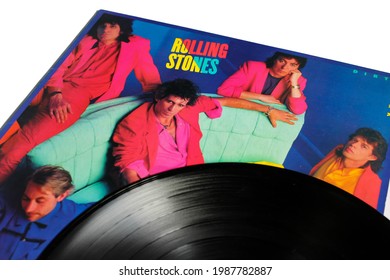 Miami, FL, USA: June 2021: English Rock Band, The Rolling Stones Music Album On Vinyl Record LP Disc. Titled: Dirty Work Album Cover