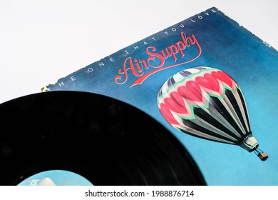 Miami, FL, USA: June 2021: Australian Pop band, Air Supply music album on vinyl record LP disc. Titled: The One That You Love album cover