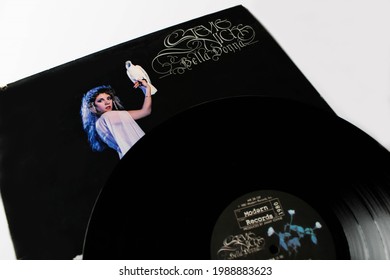 Miami, FL, USA: June 2021: Rock and country rock artist, Stevie Nicks music album on vinyl record LP disc. Titled: Bella Donna album cover