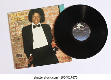 Miami, Fl, USA: March `11, 2021:
Pop, Disco, Rock And Funk Artist, Michael Jackson Music Album On Vinyl Record LP Disc. Titled: Off The Wall