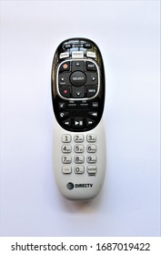 Miami, Fl / USA - March 29, 2020: Directv Remote Control On White Background