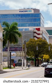 Miami, FL, USA - March 5, 2022: Photo Of Viacom CBS Overtown Miami Station