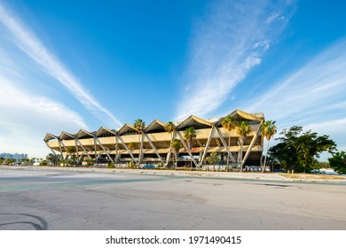 MIAMI, FL, USA - MAY 11, 2021: Old Abandoned Marine Stadium Key Biscayne Miami FL