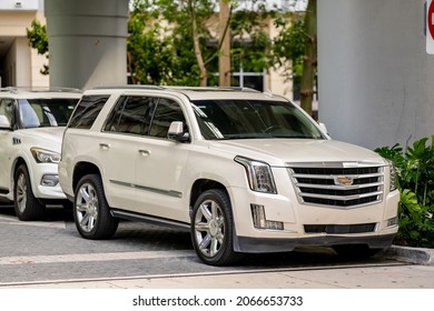 Miami, FL, USA - October 30, 2021: Photo Of Late Model Cadillac Escalade Luxury Suv