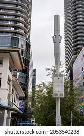 Miami, FL, USA - October 6, 2021: Photo Of A 5g Cell Tower At Brickell 