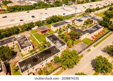 Miami, FL, USA - September 5, 2021: Low Income Section 8 Government Housing Miami