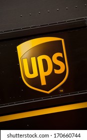 MIAMI, FL USA-FEB 12, 2013:United Parcel Service, UPS logo on the side of a delivery truck. It is the largest shipping/logistic company in the world.