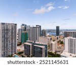 Miami Florida 2024 aerial view of highrise towers